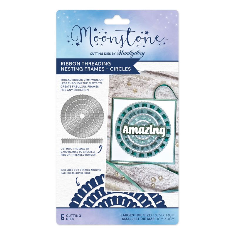Moonstone Dies - Ribbon Threading Nesting Frames - Circles — Ecstasy Crafts