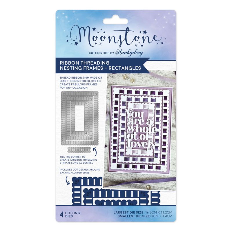 Moonstone Dies - Ribbon Threading Nesting Frames - Rectangles — Ecstasy Crafts