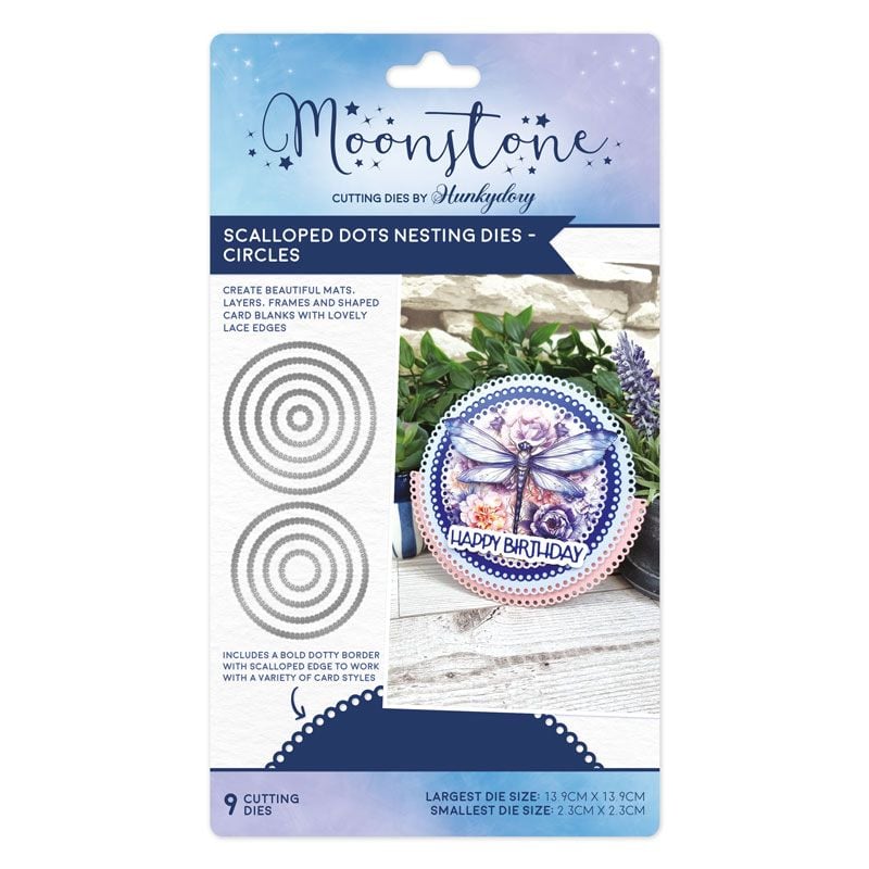 Matrices de découpe Moonstone - Matrices de découpe emboîtables Cercles festonnés à pois