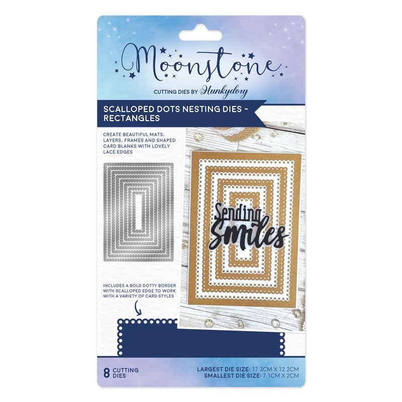 Matrices de découpe Pierre de lune - Matrices de découpe emboîtables Points festonnés - Rectangles