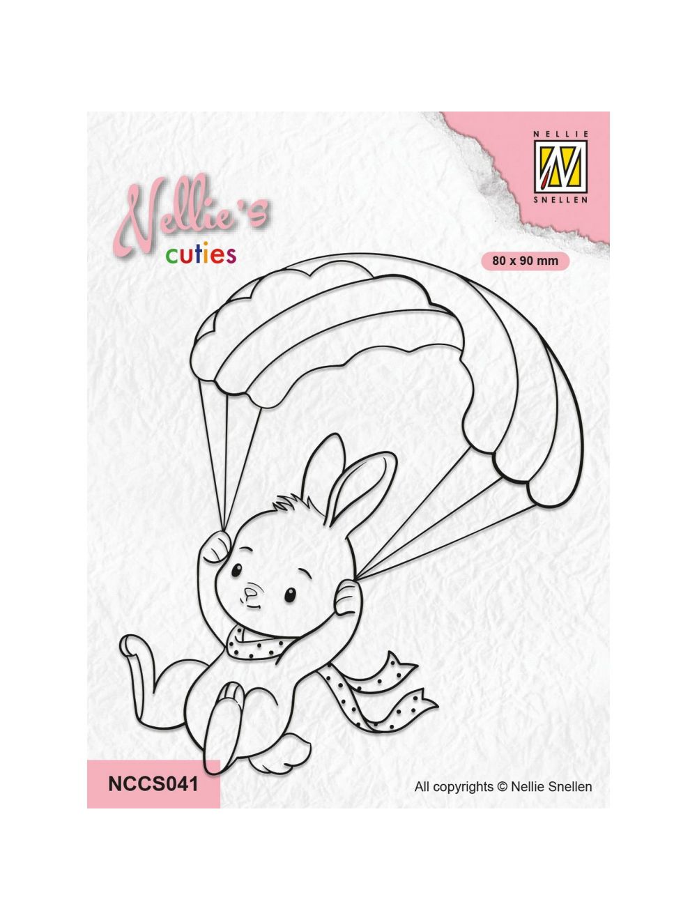 Nellie's Cuties Tampon transparent Lapin parachutiste