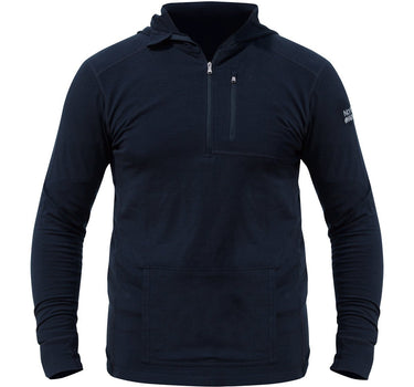 NorthWool Men's Merino Wool 1/4 Zip Midlayer Hoodie with Pouch and Pocket 260 GSM