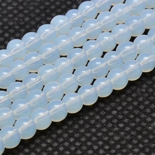 Perles Rondes en Verre d'Opalite