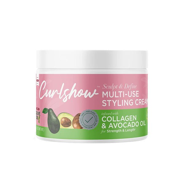 ORS Olive Oil Curlshow Multi-Use Styling Cream Infused with Collagen & Avocado Oil for Strength & Length 12 oz