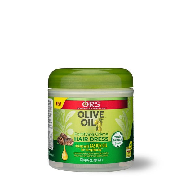 Crème Coiffante Fortifiante à l'Huile d'Olive d'ORS infusée à l'Huile de Ricin pour le Renforcement 6OZ
