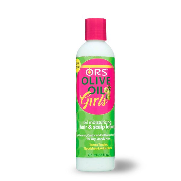 Lotion capillaire et cuir chevelu hydratante à l'huile d'olive ORS Olive Oil Girls avec noix de coco, ricin et graines de carthame 250 ml