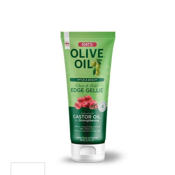 Gel coiffant et fixant pour les bords ORS à l'huile d'olive et à l'huile de ricin fortifiante 3,5 OZ
