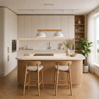 OSLO Luminaire Suspendu Blanc Scandinave pour Îlot de Cuisine et Salle à Manger