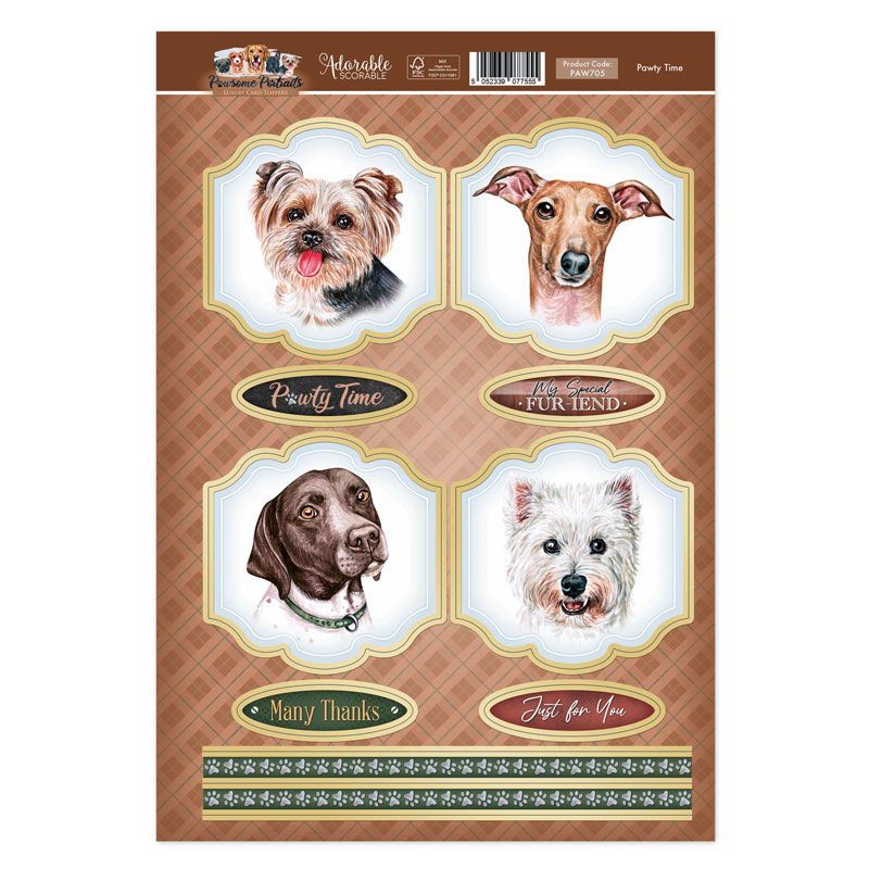 Pawty Time Card Topper Sheet — Ecstasy Crafts