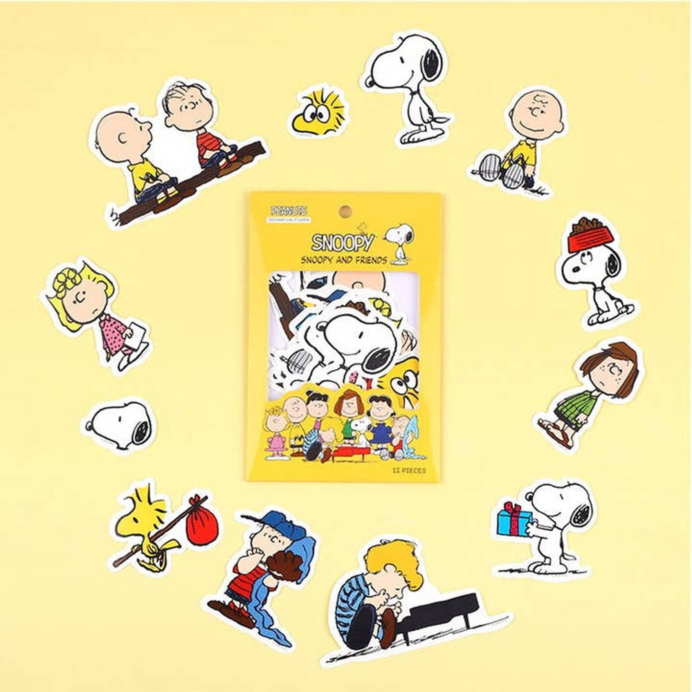 Autocollants Déco Variés Peanuts & Snoopy (12 pièces)