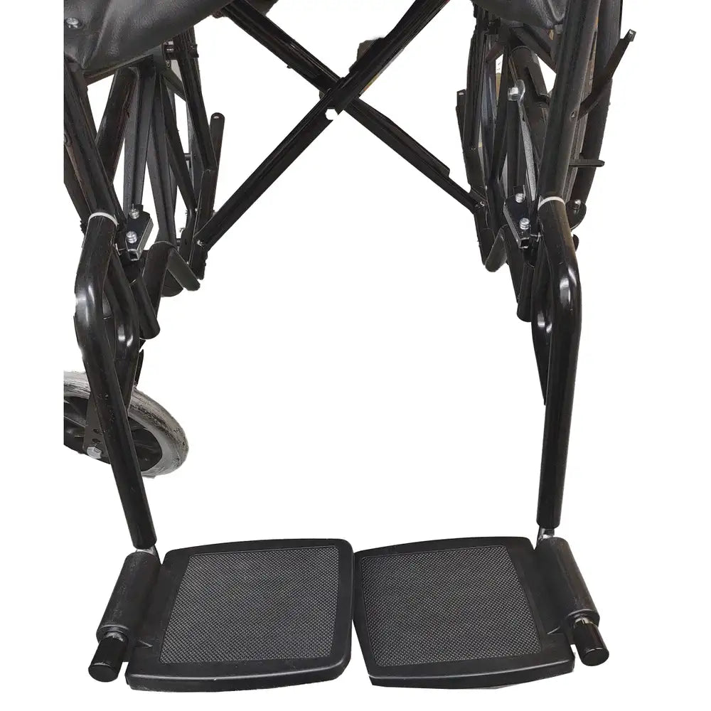 Repose-pieds de remplacement pour fauteuil roulant - Acier noir