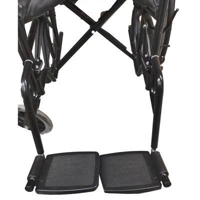 Repose-pieds de remplacement pour fauteuil roulant - Acier noir