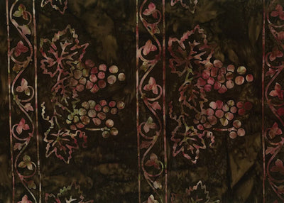 Tissu Banyan Batik - Vino - Rayures Raisin Brun