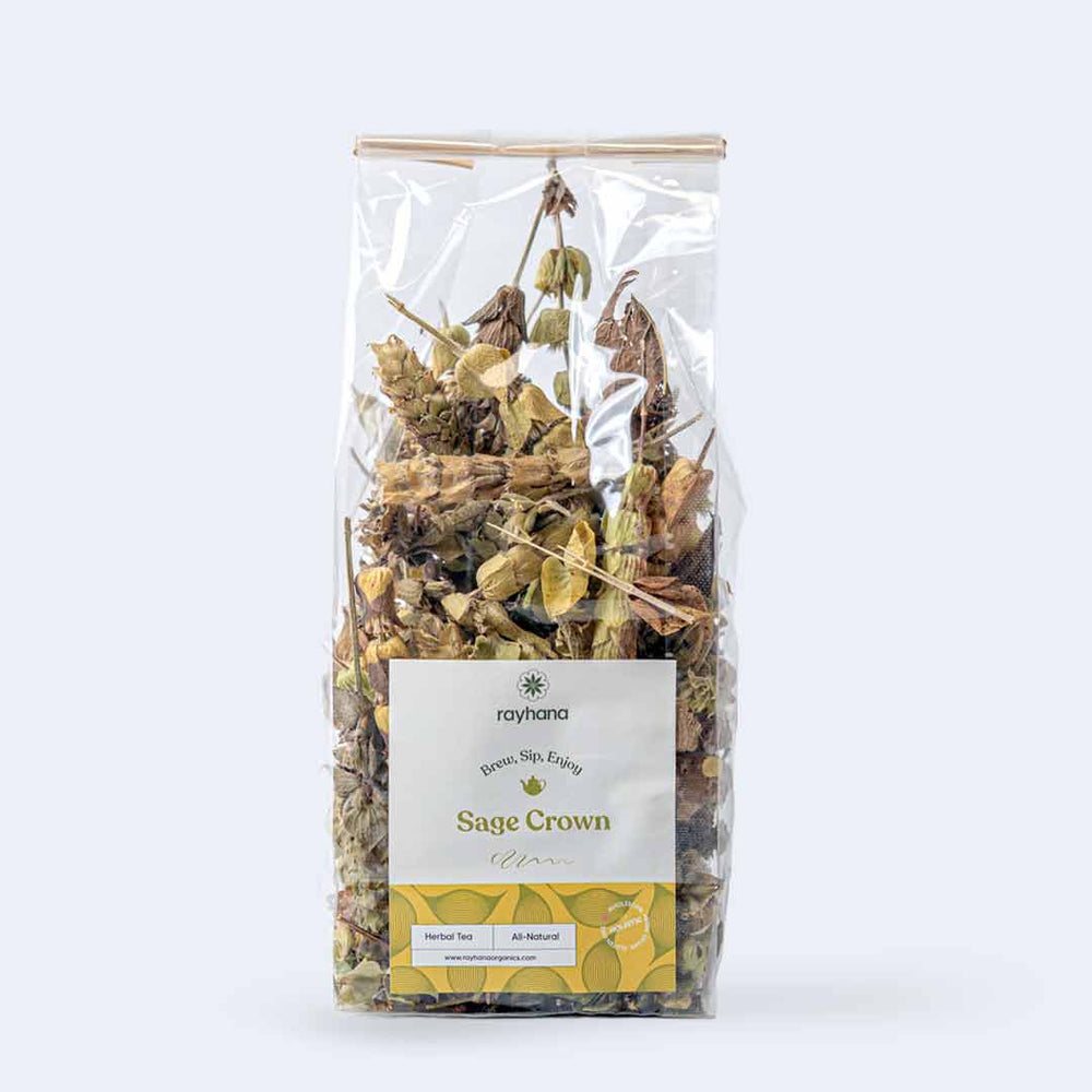 Infusion à la Sauge Couronne – Têtes de fleurs entières par Rayhana Organics