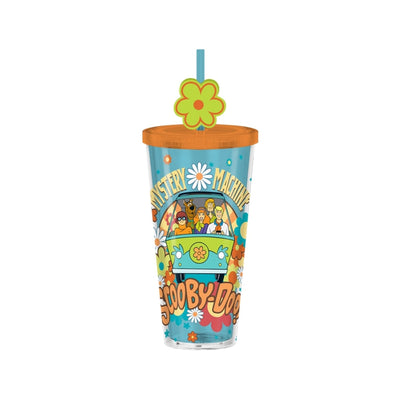 Tasse à Boissons Froides Scooby Doo Mystery Machine Fleurs 24 oz en Plastique