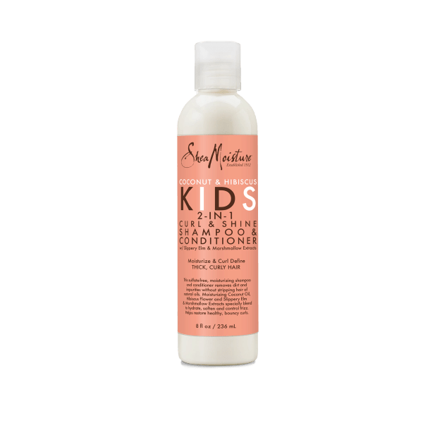 SHEAMOISTURE Noix de Coco et Hibiscus Kids Shampoing et Revitalisant 2-en-1 Boucles et Brillance 237 ml