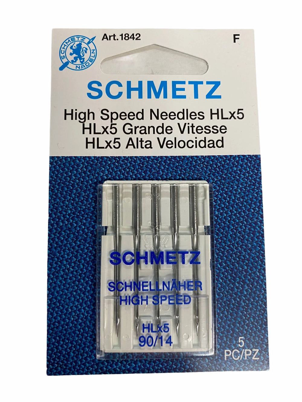 SCHMETZ #1842 HLx5 Quilters’ Machine Needles Carded – 90/14 – 5 count — Cottage Quilting Ltd.