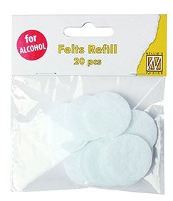 Nellie's Choice Feutrines de rechange rondes pour IAP006 (20 pcs) diam. 3cm