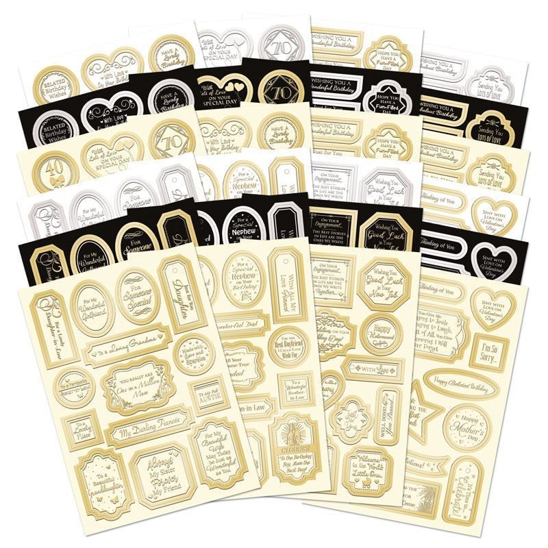 Sélection de sentiments autocollants métallisés Stickables - Couleurs essentielles