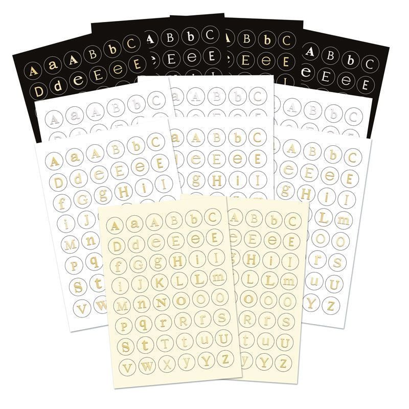 Stickables Self-Adhesive Letter Coins - Essential Colours