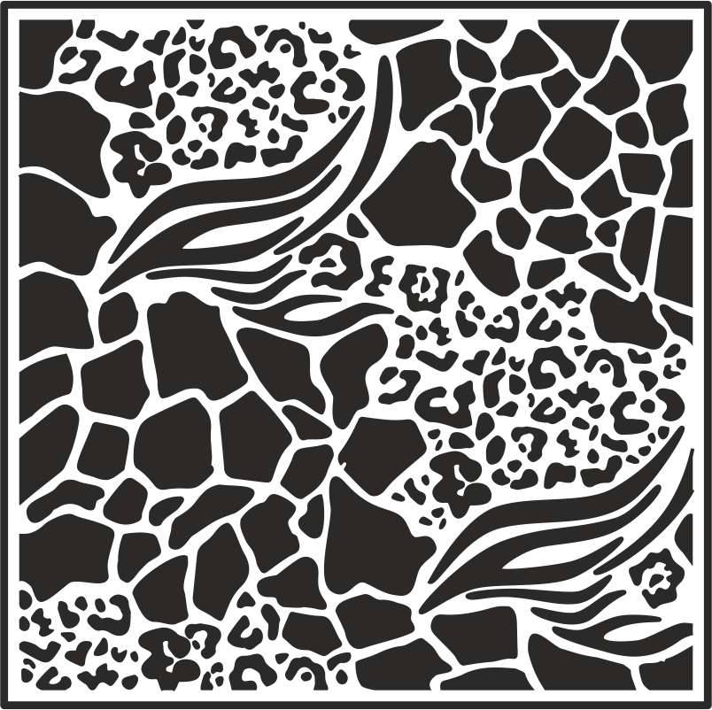 Pochoir Sue Wilson Animal Prints 7 po x 7 po