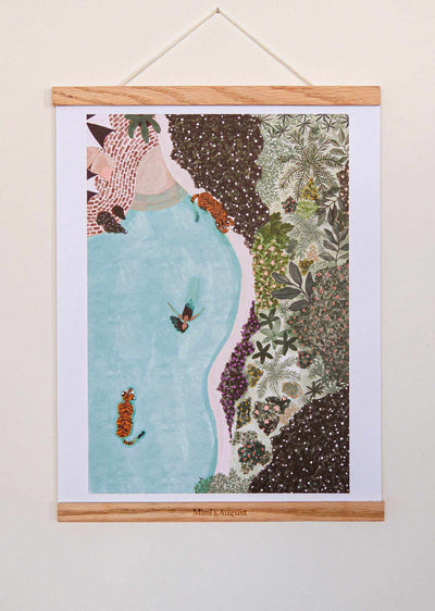 Impression d'art : Nager avec les tigres