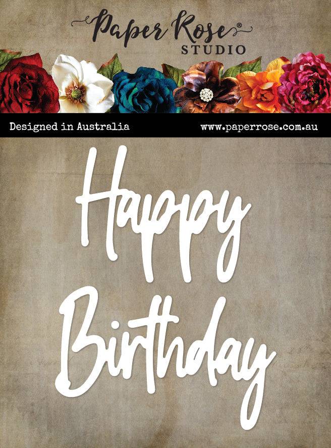 Mots longs manuscrits Joyeux anniversaire matrice de découpe en métal 26101