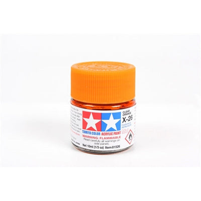 Tamiya Acrylic X-26 Clear Orange Mini Bottle 10mL (1/3oz)