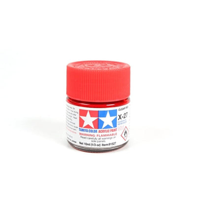 Tamiya Acrylic X-27 Clear Red Mini Bottle 10mL (1/3oz)