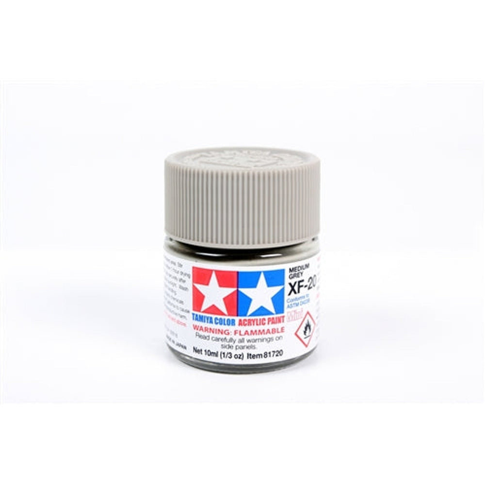 Tamiya Acrylic XF-20 Medium Gray Mini Bottle 10mL (1/3oz)