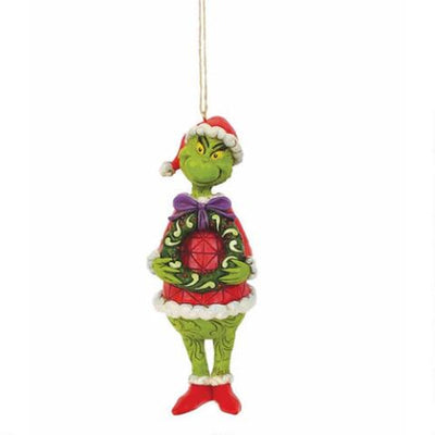 Ornement Le Grinch tenant une couronne Jim Shore