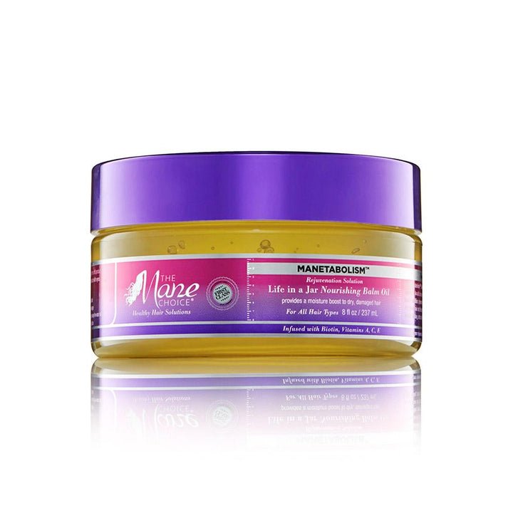 THE MANE CHOICE Manetabolism Rejuvenation Solution Life in a Jar Baume Huile Nourrissant 8OZ