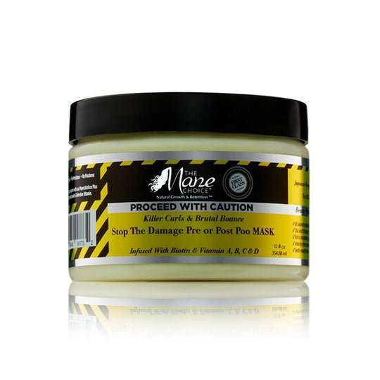 THE MANE CHOICE Proceed With Caution Stop The Damage Pre Or Post Poo Mask 12OZ