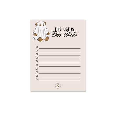 Ce bloc-notes « Boo Sheet »