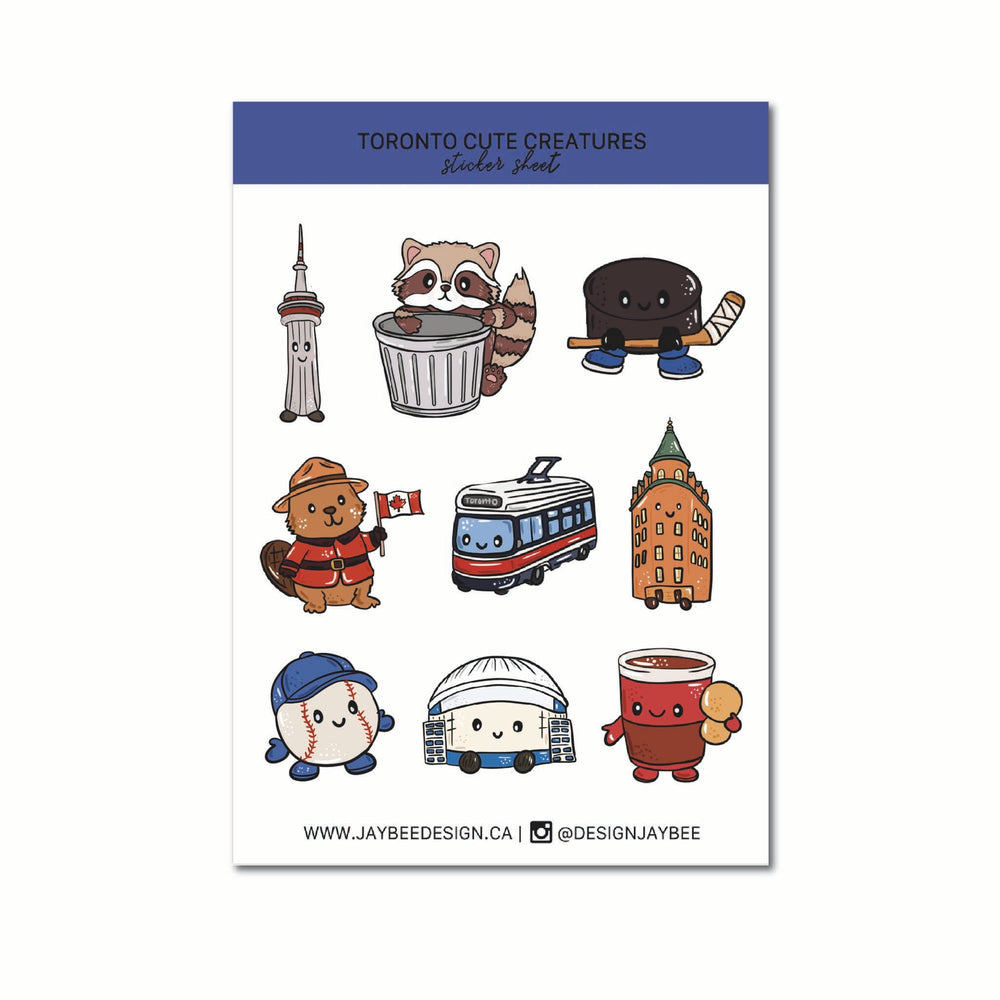 Feuille de mini autocollants Toronto