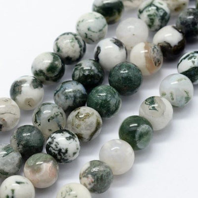 Green Tree Agate Gemstone Bead