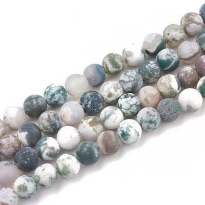 Green Tree Frosted Gemstone Bead