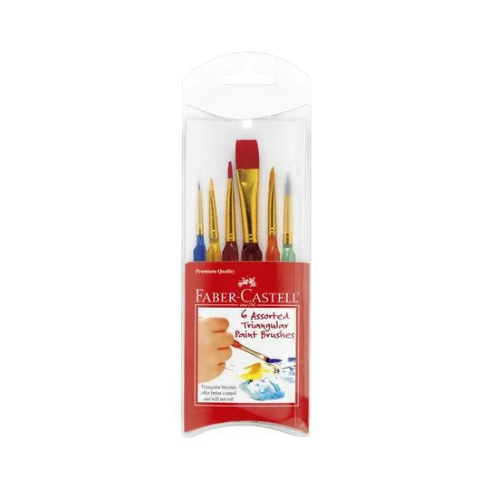 Faber-Castell - 6 Pinceaux triangulaires assortis