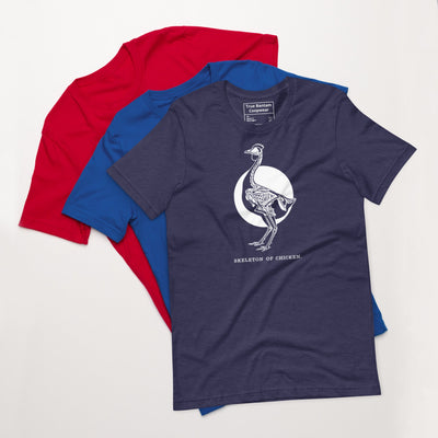 T-shirt unisexe Squelette de Poulet Rétro
