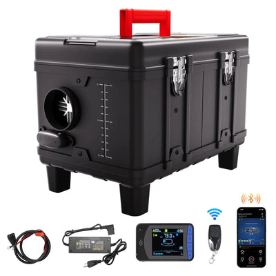 Chauffage Diesel VEVOR 8KW, Chauffage à Air Diesel Tout-en-un 12V/24V avec Application Bluetooth, Télécommande, Écran d'Affichage et Alarme CO, Chauffage Diesel Portable à Chauffage Rapide pour Véhicules et Garages