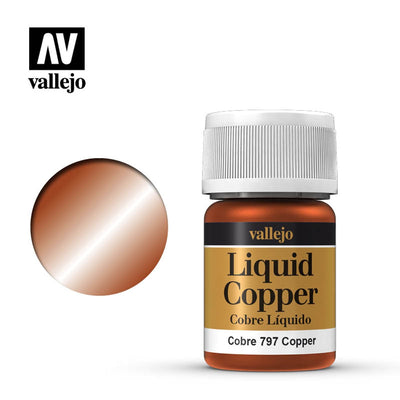 Vallejo 70797 Cuivre Liquide (à base d'alcool) Cuivre 35ml NIB