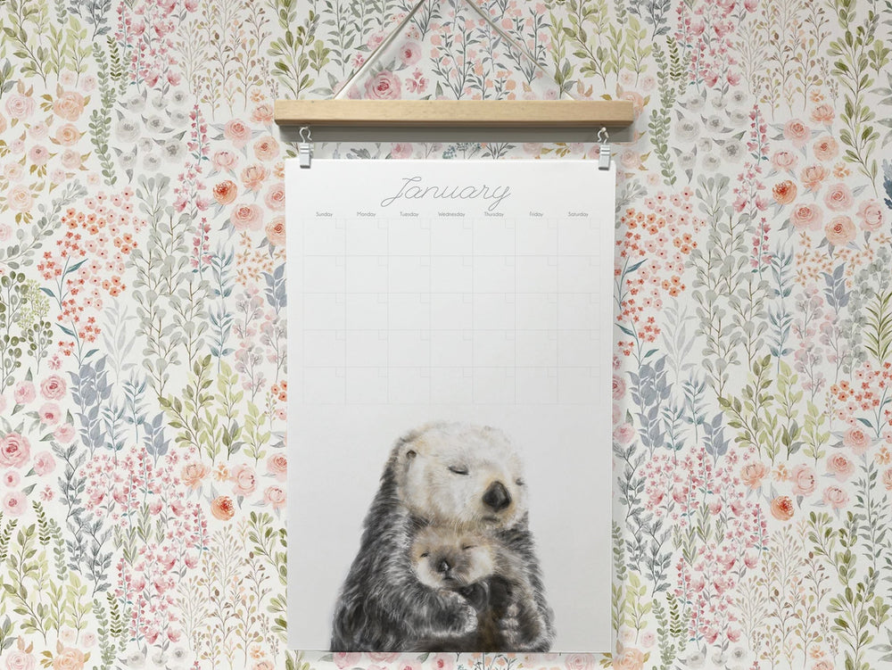 CALENDRIER MURAL EXTRA LARGE NON DATÉ avec support magnétique pour affiche - BÉBÉ ET MAMAN
