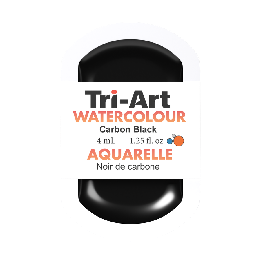 Tri-Art Water Colour Pans - Carbon Black - 4 mL