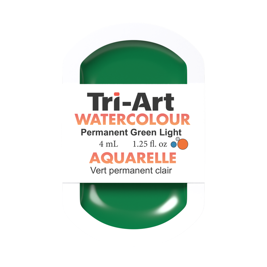 Godets d'aquarelle Tri-Art - Vert clair permanent - 4 ml