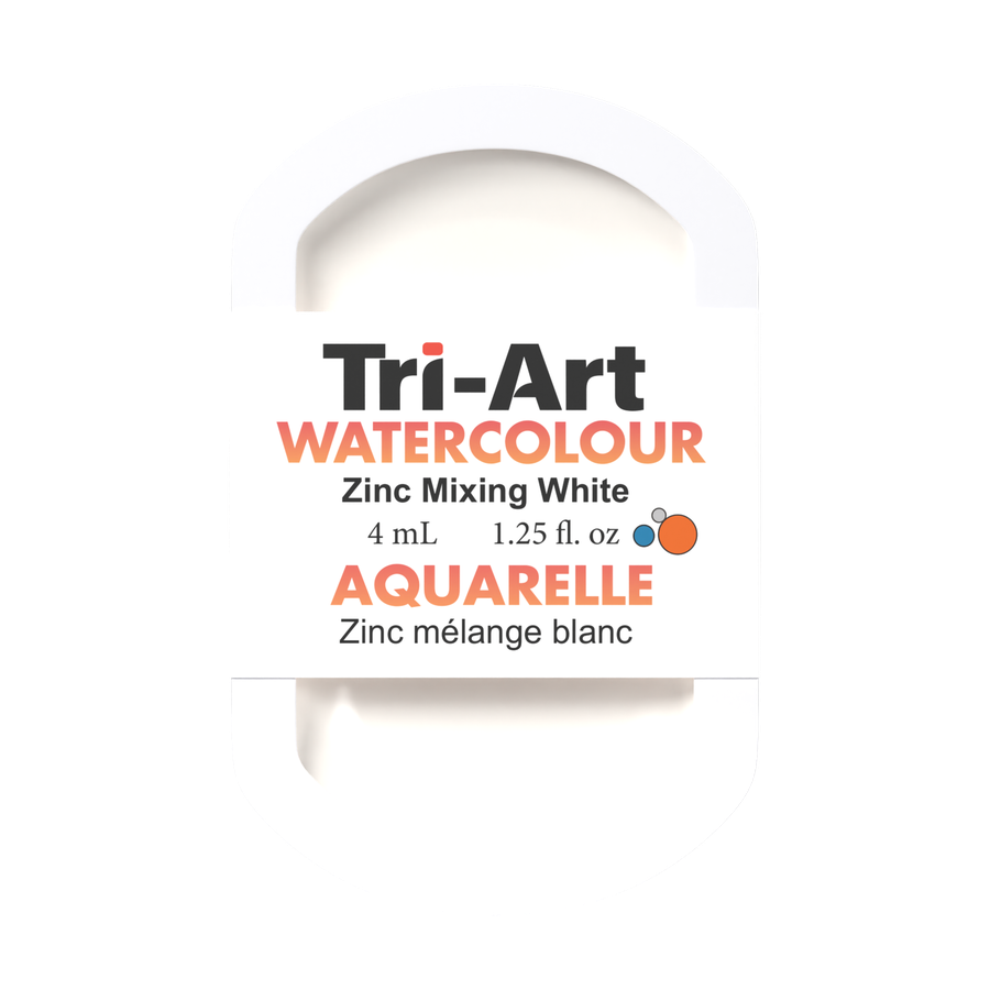 Aquarelles Tri-Art en godet - Blanc de zinc à mélanger - 4 ml