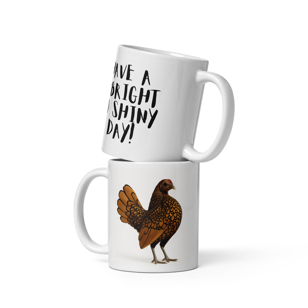 Tasse lustrée Golden Sebright blanche