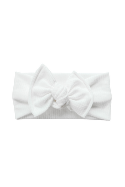 Modal Ribbed Headwrap | White 0-3 yrs
